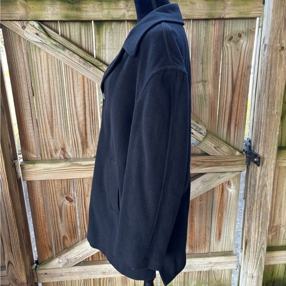 Lauren Ralph Lauren Black Cashmere Blend Notched Collar Lined Overcoat 40R - Picture 3 of 9